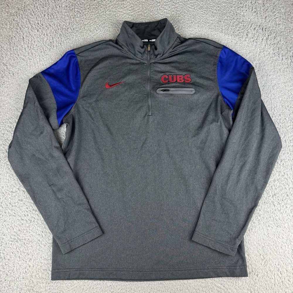 Nike Baseball elite Chicago Cubs quarter zip men's Pullover Size Medium Gray